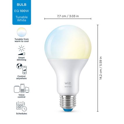 LED Dimmable bulb A67 E27/13W/230V 2700-6500K CRI 90 Wi-Fi - WiZ