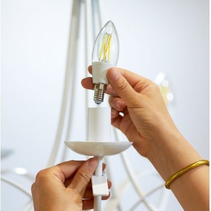 LED Dimmable bulb FILAMENT C35 E14/4,9W/230V 2700-6500K CRI 90 Wi-Fi - WiZ