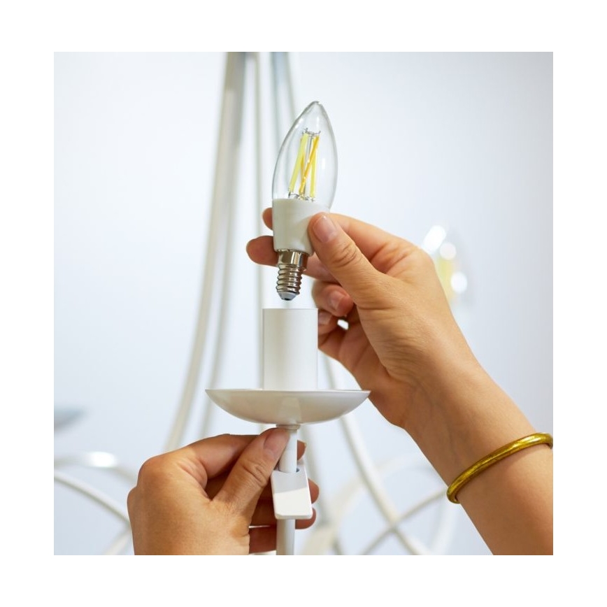 LED Dimmable bulb FILAMENT C35 E14/4,9W/230V 2700-6500K CRI 90 Wi-Fi - WiZ