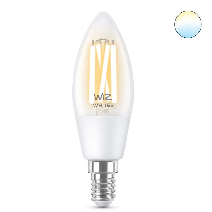 LED Dimmable bulb FILAMENT C35 E14/4,9W/230V 2700-6500K CRI 90 Wi-Fi - WiZ
