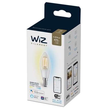 LED Dimmable bulb FILAMENT C35 E14/4,9W/230V 2700-6500K CRI 90 Wi-Fi - WiZ