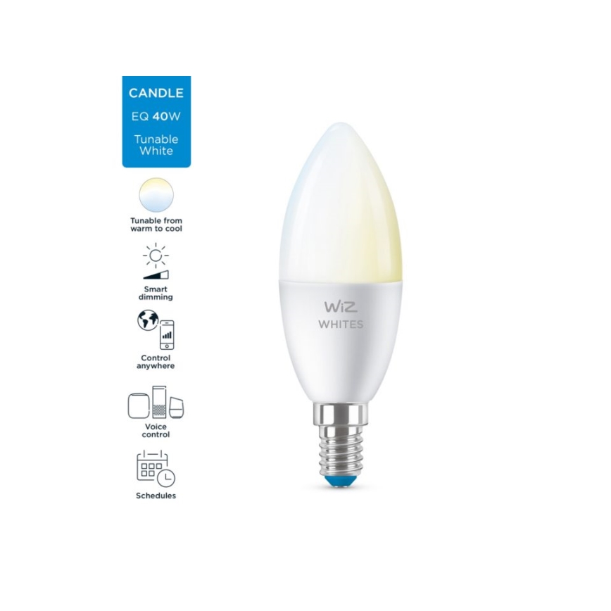 LED Dimmable bulb C37 E14/4,9W/230V 2700-6500K CRI 90 Wi-Fi - WiZ