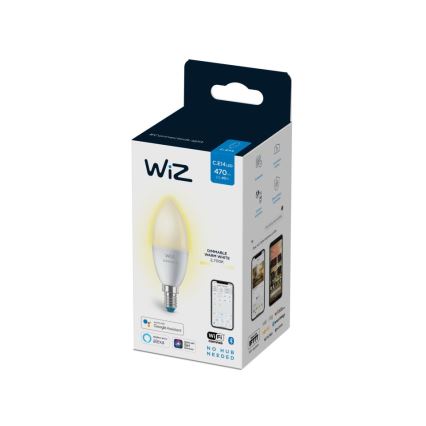 LED Dimmable bulb C37 E14/4,9W/230V 2700K CRI 90 Wi-Fi - WiZ