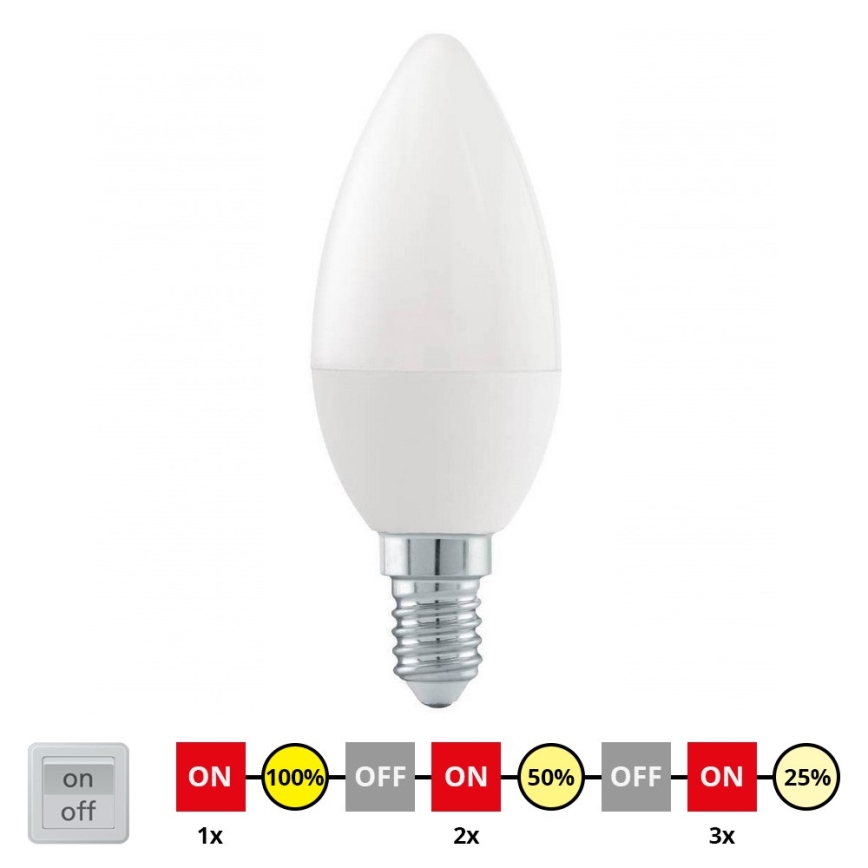 LED Dimmable bulb C37 E14/6W/230V 3000K - STEPDIMMING - Eglo 54834