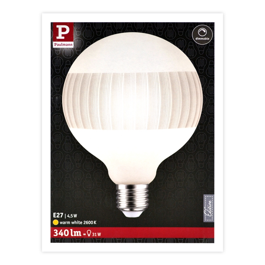 LED Dimmable bulb CLASSIC G125 E27/4,5W/230V 2600K - Paulmann 28743
