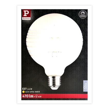 LED Dimmable bulb CLASSIC G125 E27/4,5W/230V 2600K - Paulmann 28744