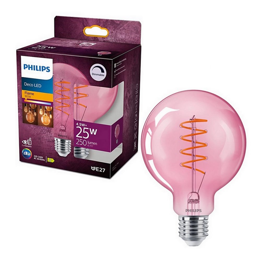 LED Dimmable bulb DECO Philips G93 E27/4,5W/230V 1800K