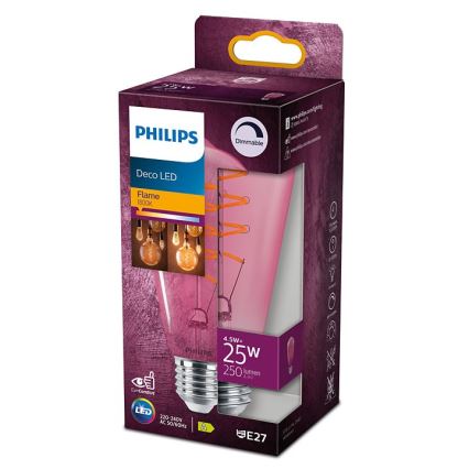 LED Dimmable bulb DECO Philips ST64 E27/4,5W/230V 1800K