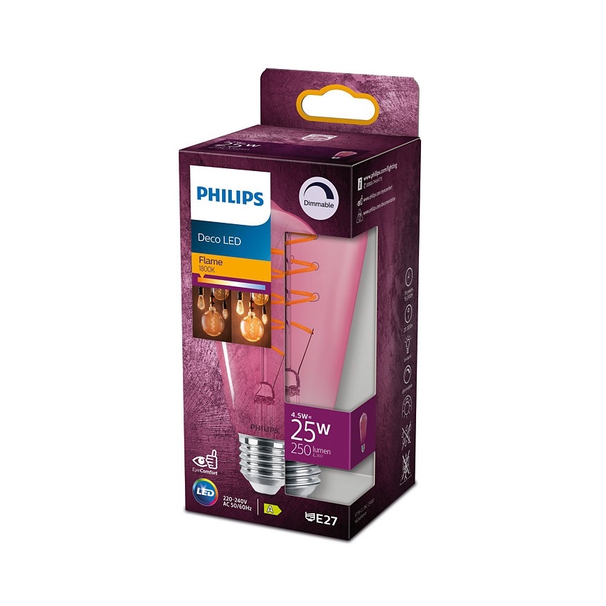 LED Dimmable bulb DECO Philips ST64 E27/4,5W/230V 1800K