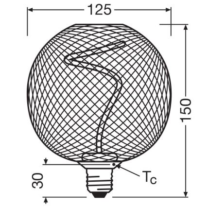 LED Dimmable bulb DECOR FILAMENT G125 E27/3,5W/230V 1800K gold - Osram