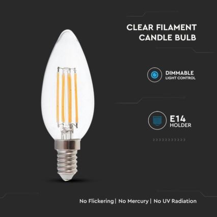 LED Dimmable bulb FILAMENT E14/4W/230V 3000K