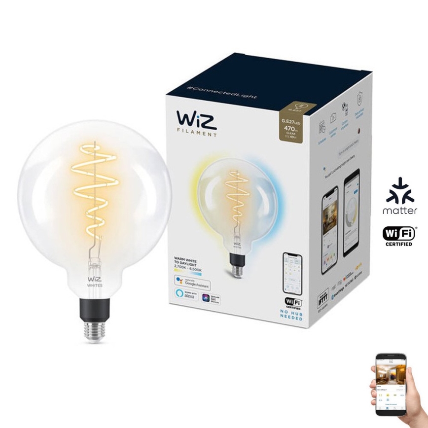 LED Dimmable bulb FILAMENT G200 E27/6,5W/230V 2700-6500K CRI 90 Wi-Fi - WiZ