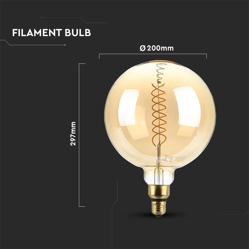 LED Dimmable bulb FILAMENT G200 E27/8W/230V 1800K