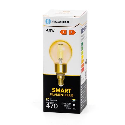LED Dimmable bulb FILAMENT G45 E14/4,5W/230V 2700-6500K Wi-Fi - Aigostar