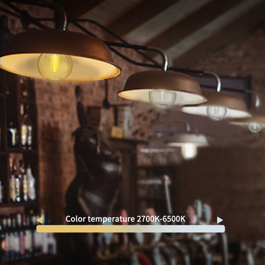 LED Dimmable bulb FILAMENT G45 E27/4,5W/230V 2700-6500K Wi-Fi - Aigostar