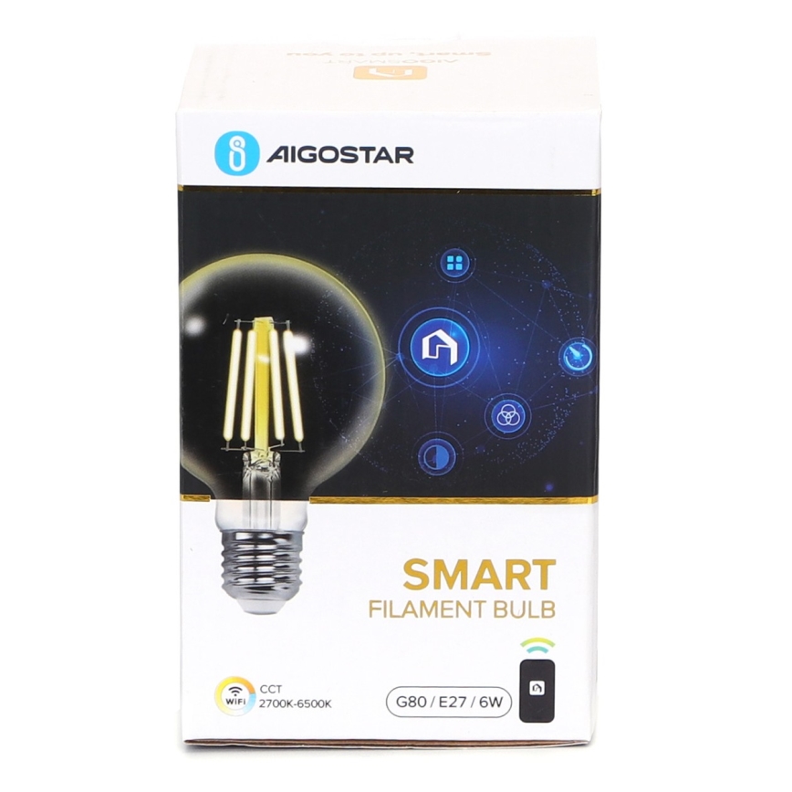 LED Dimmable bulb FILAMENT G80 E27/6W/230V 2700-6500K Wi-Fi - Aigostar
