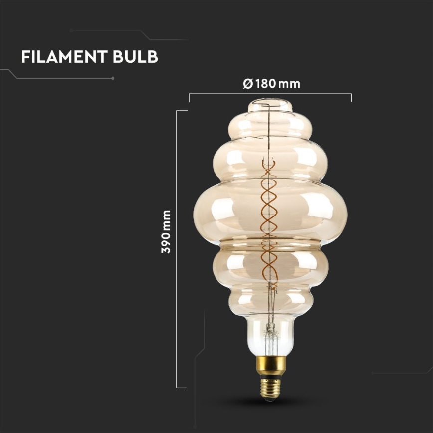 LED Dimmable bulb FILAMENT S200 E27/8W/230V 1800K
