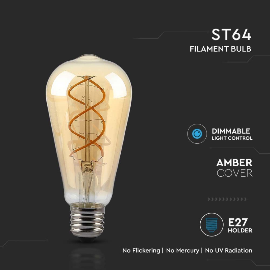 LED Dimmable bulb FILAMENT ST64 E27/4,8W/230V 1800K