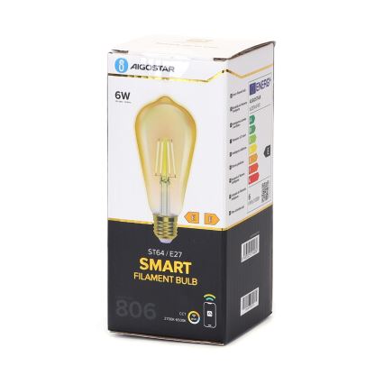LED Dimmable bulb FILAMENT ST64 E27/6W/230V 2700-6500K Wi-Fi - Aigostar