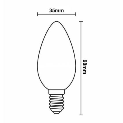 LED Dimmable bulb FILAMENT VINTAGE C35 E14/6W/230V 2000K