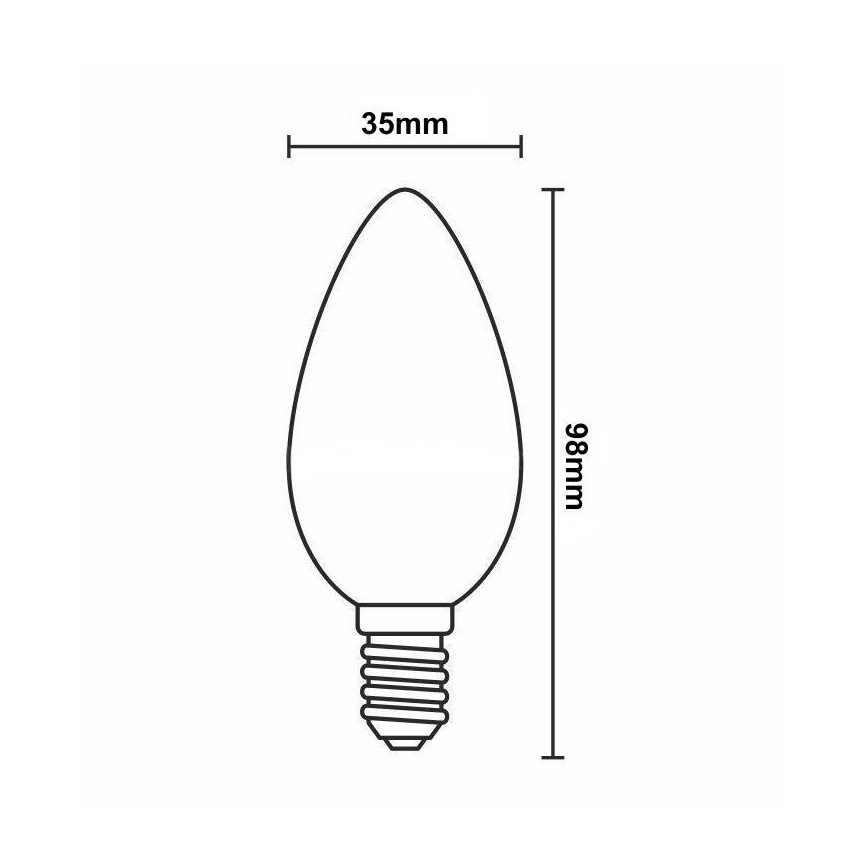 LED Dimmable bulb FILAMENT VINTAGE C35 E14/6W/230V 2000K