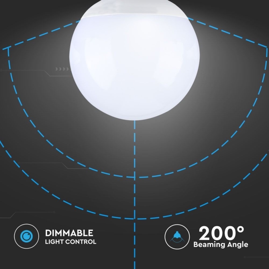 LED Dimmable bulb G120 E27/13W/230V 6400K