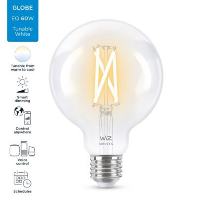 LED Dimmable bulb FILAMENT G95 E27/6,7W/230V 2700-6500K CRI 90 Wi-Fi - WiZ