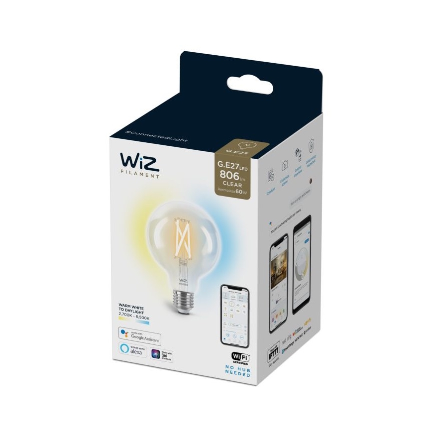 LED Dimmable bulb FILAMENT G95 E27/6,7W/230V 2700-6500K CRI 90 Wi-Fi - WiZ