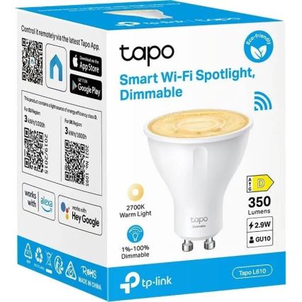 LED Dimmable Bulb GU10/2.9W/230V 2700K Wi-Fi - TP-Link