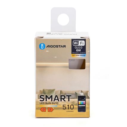 LED Dimmable bulb GU10/6W/230V 2700-6500K Wi-Fi - Aigostar