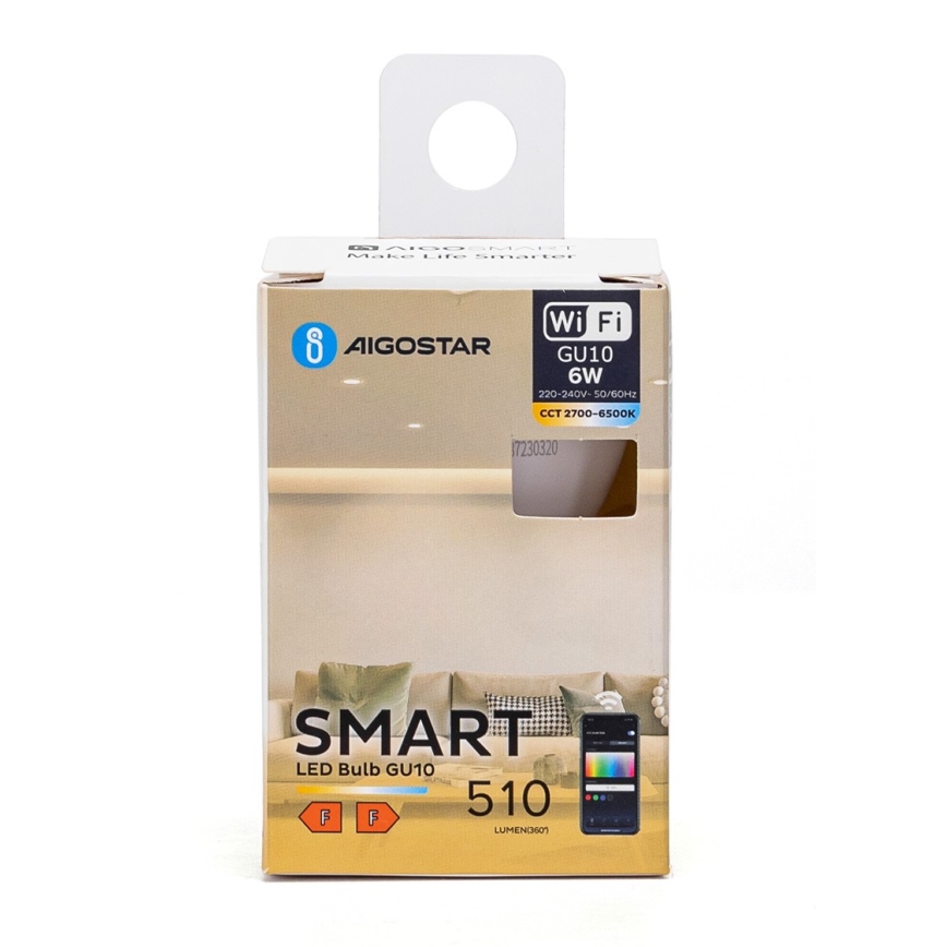 LED Dimmable bulb GU10/6W/230V 2700-6500K Wi-Fi - Aigostar