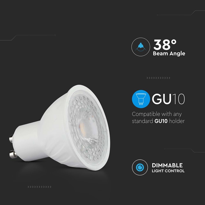 LED Dimmable bulb GU10/6W/230V 6500K 38°