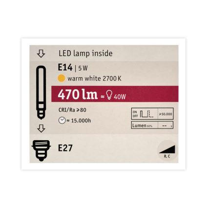 LED Dimmable bulb MOSAIC G125 E27/5W/230V 2700K - Paulmann 28747