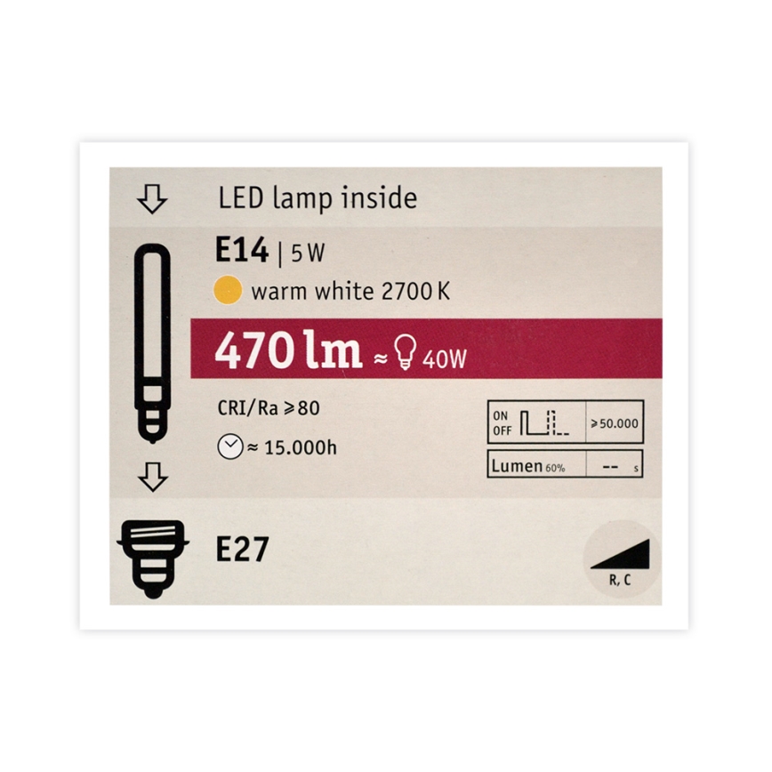 LED Dimmable bulb MOSAIC G125 E27/5W/230V 2700K - Paulmann 28747