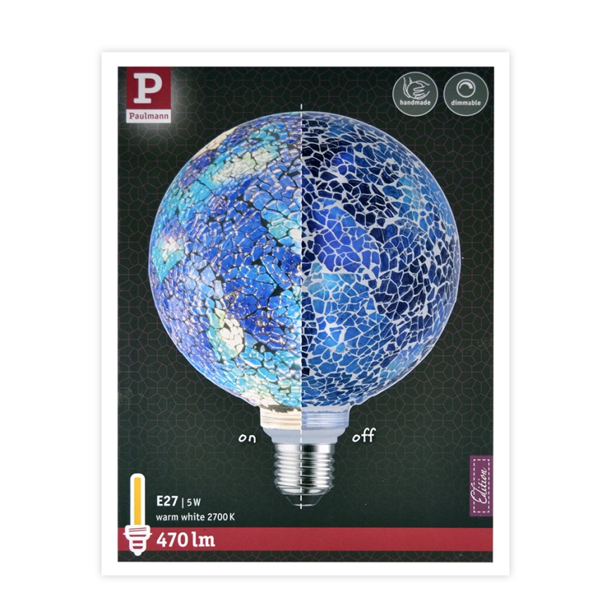 LED Dimmable bulb MOSAIC G125 E27/5W/230V 2700K - Paulmann 28750