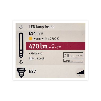 LED Dimmable bulb MOSAIC G125 E27/5W/230V 2700K - Paulmann 28750