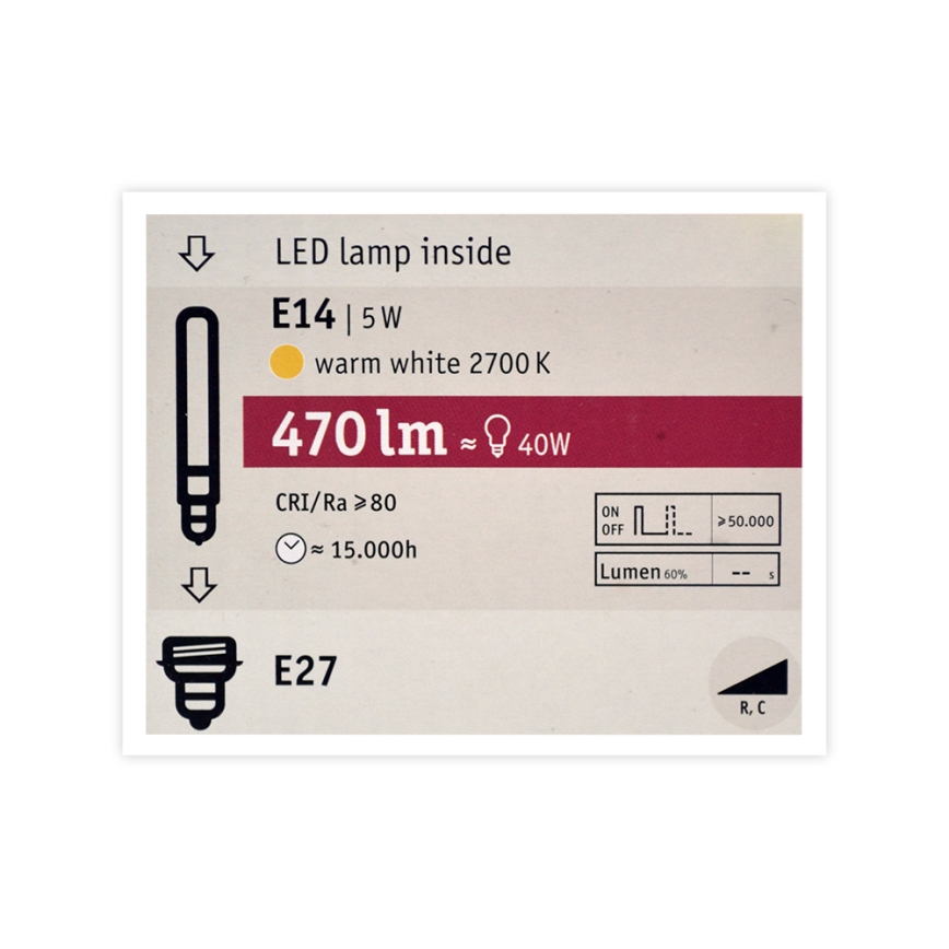 LED Dimmable bulb MOSAIC G125 E27/5W/230V 2700K - Paulmann 28750