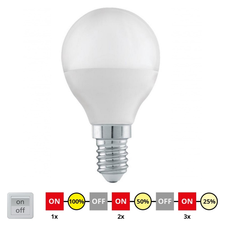 LED Dimmable bulb P45 E14/6W/230V 3000K - STEPDIMMING - Eglo 54835