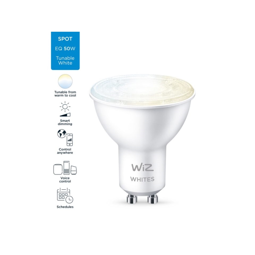 LED Dimmable bulb PAR16 GU10/4,7W/230V 2700-6500K CRI 90 Wi-Fi - WiZ