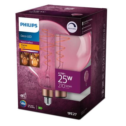 LED Dimmable bulb Philips DECO G200 E27/4,5W/230V 1800K