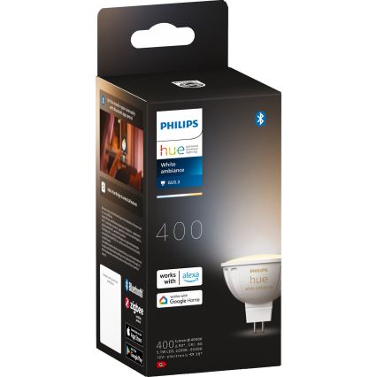 LED Dimmable bulb Philips Hue White Ambiance GU5,3/MR16/5,1W/12V 2200-6500K