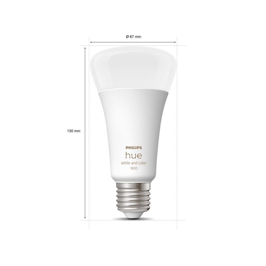 LED Dimmable bulb Philips Hue White And Color Ambiance A67 E27/13,5W/230V 2000-6500K