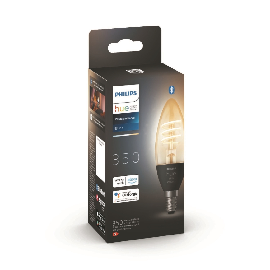 LED Dimmable bulb Philips Hue WHITE AMBIANCE E14/4,6W/230V 2200-4500K