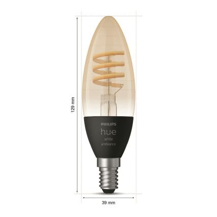 LED Dimmable bulb Philips Hue WHITE AMBIANCE E14/4,6W/230V 2200-4500K