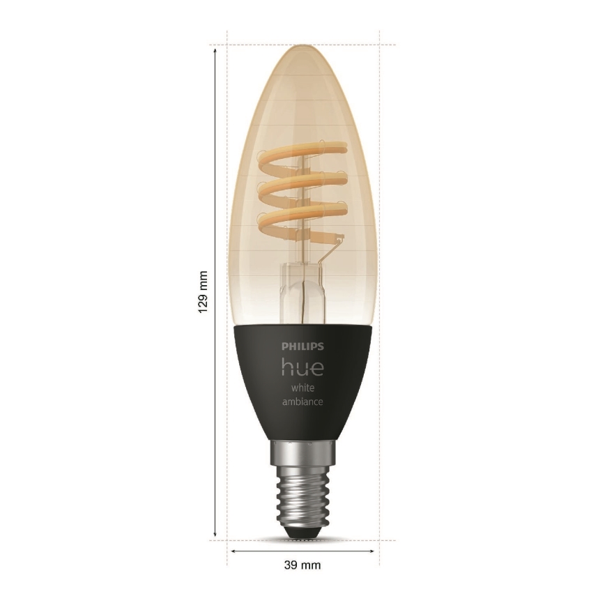 LED Dimmable bulb Philips Hue WHITE AMBIANCE E14/4,6W/230V 2200-4500K