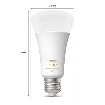 LED Dimmable bulb Philips Hue WHITE AMBIANCE E27/13W/230V 2200-6500K