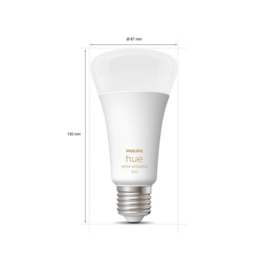LED Dimmable bulb Philips Hue WHITE AMBIANCE E27/13W/230V 2200-6500K