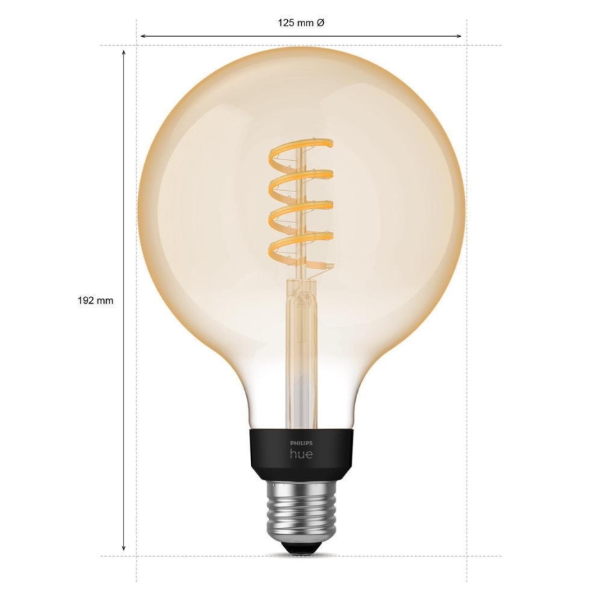 LED Dimmable bulb Philips Hue WHITE AMBIANCE G125 E27/7W/230V 2200-4500K