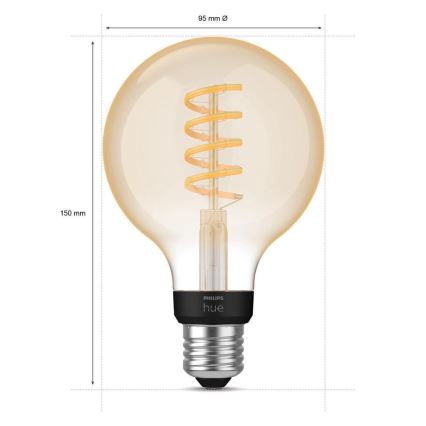 LED Dimmable bulb Philips Hue WHITE AMBIANCE G93 E27/7W/230V 2200-4500K