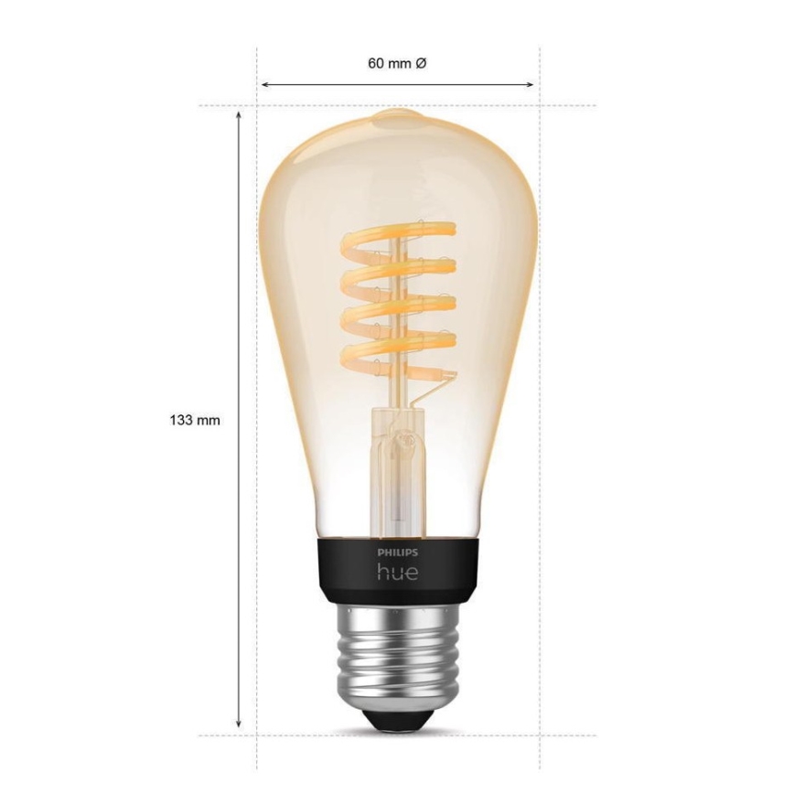 LED Dimmable bulb Philips Hue WHITE AMBIANCE ST64 E27/7W/230V 2200-4500K